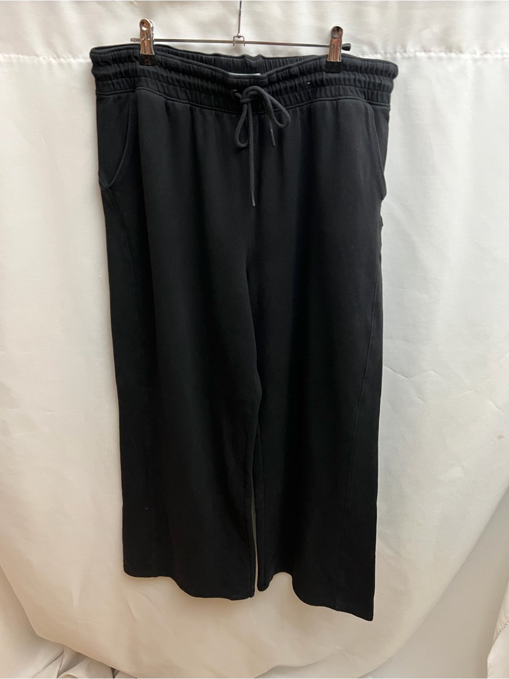 FLX Women’s Black Wide Leg Sweatpants XL Drawstring Athleisure Pants